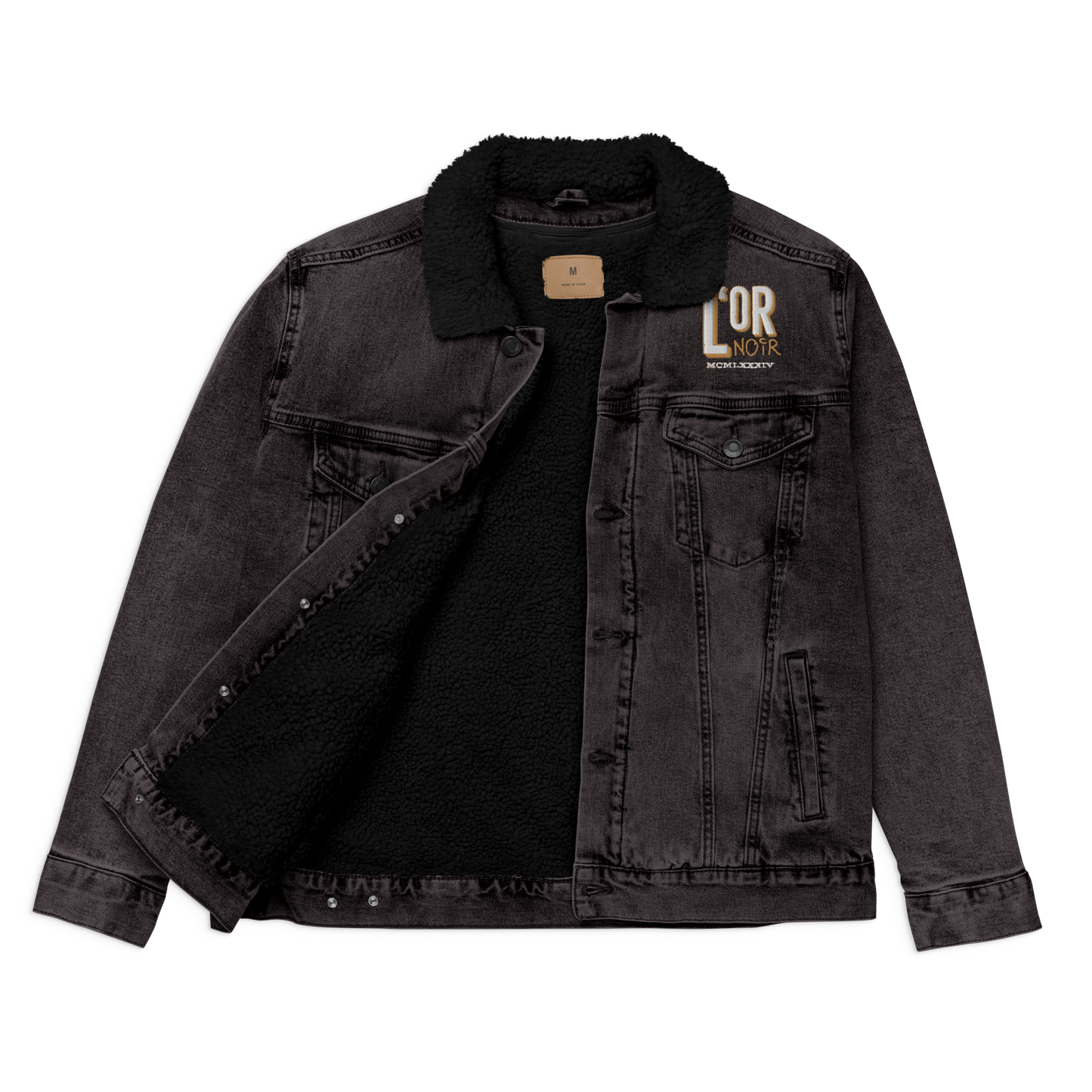 Color Block denim sherpa jacket