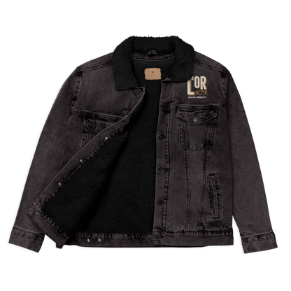 Color Block denim sherpa jacket