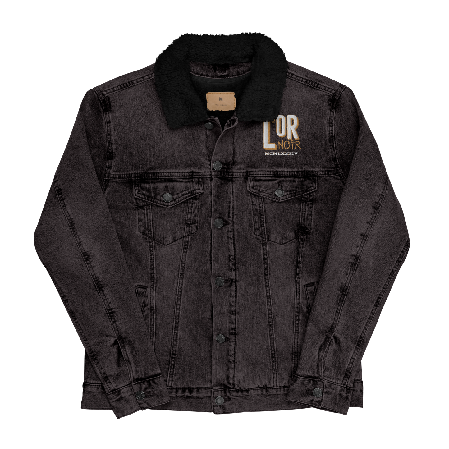 Color Block denim sherpa jacket