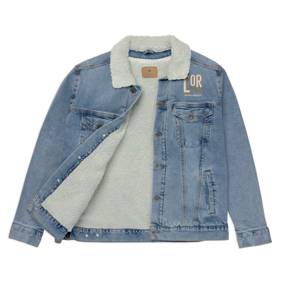 Color Block denim sherpa jacket