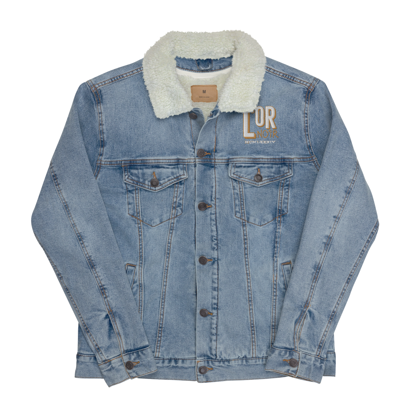 Color Block denim sherpa jacket