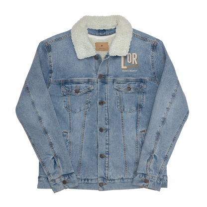 Color Block denim sherpa jacket