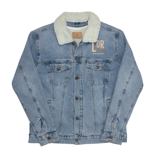 Color Block denim sherpa jacket